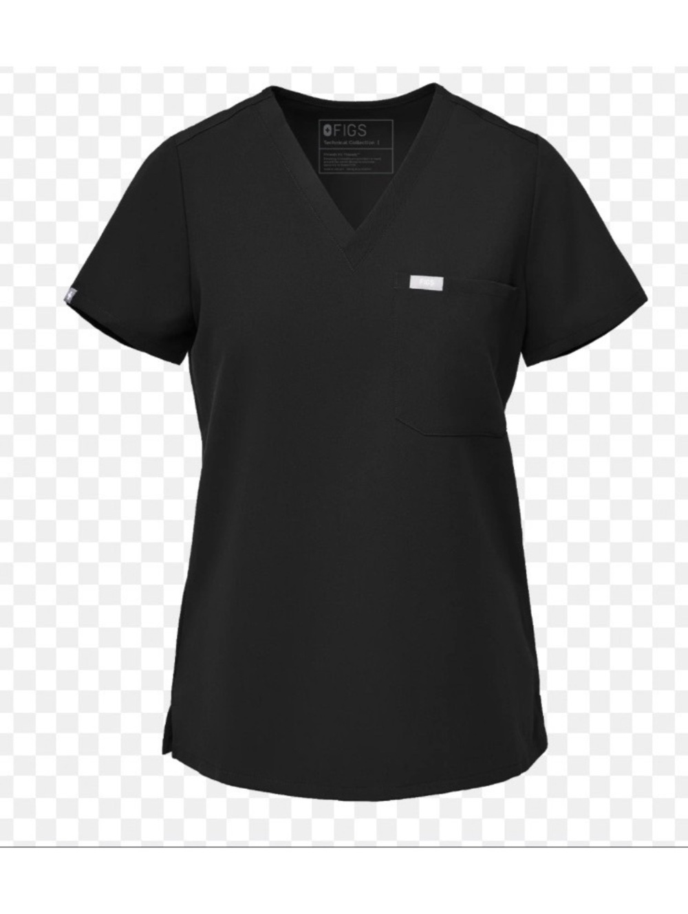 black FIGS Women's Catarina One-Pocket Scrub Top v neck XL